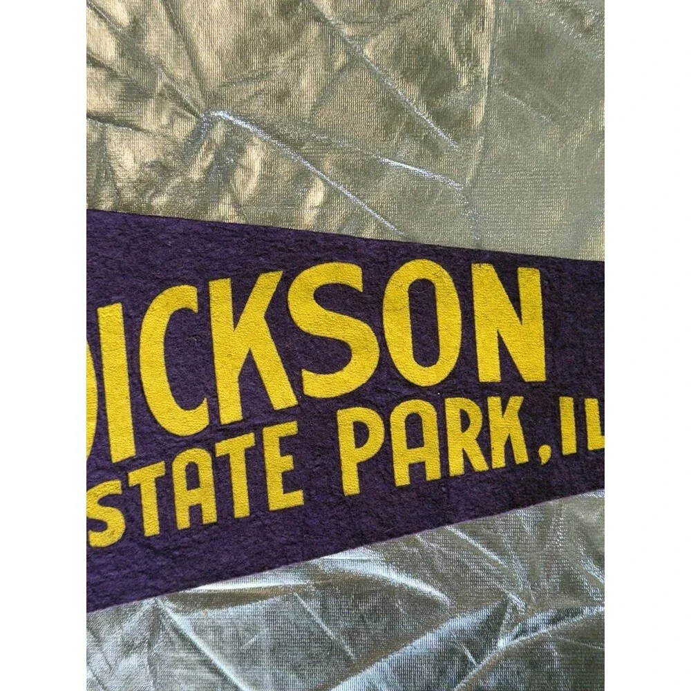Vintage Dickson Mounds State Park Lewiston Illinois Pennant Flag Native American